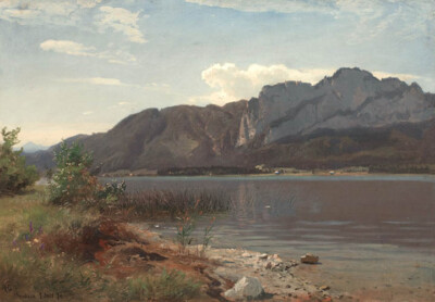 Hans Gude : Landscape from Drachenwand by Mondsee : Archival Quality Art Print 