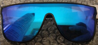 West Loop 59495CAL004 Black With Blue mirror lens Shield Sunglasses 100% UV