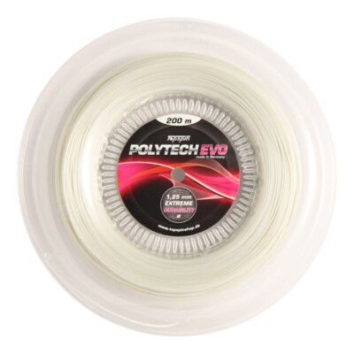 Topspin Tennissaite Poly Tech Evo - 200m - weiß