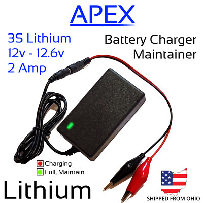 11.1v - 12.6v 12v Li-ion 3S 30W 2A Lithium Battery Charger Maintainer LiPo