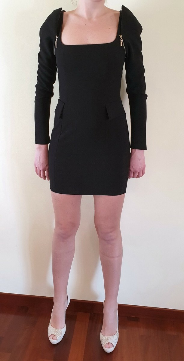 Abito vestito donna con zip, nero, by MANGANO,