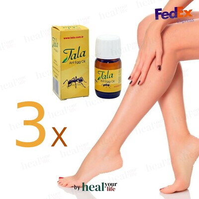 3 x Tala Ant Egg Oil Permanent Hair Removal Reducing Original 20ml Free Shipping