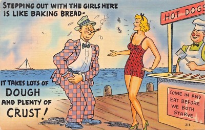 Schritt Aus mit Der Girls-Like Back Bread-Lots Of Teig Comic Postkarte 1942