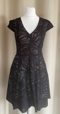 OASIS elegantes Kleid schwarz mit Muster Größe 38