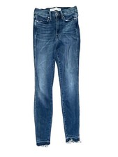 AYR Jeans The Riser Neon Jupiter Women's 25x28 High Rise Skinny Raw Hem USA Made