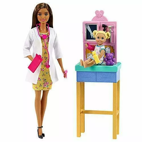 Barbie Doll Career You can be anything Pediatrician Doctor Playset Damaged Box
