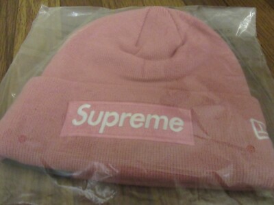 Supreme New Era Box Logo Beanie Dusty Pink FW24 Supreme New