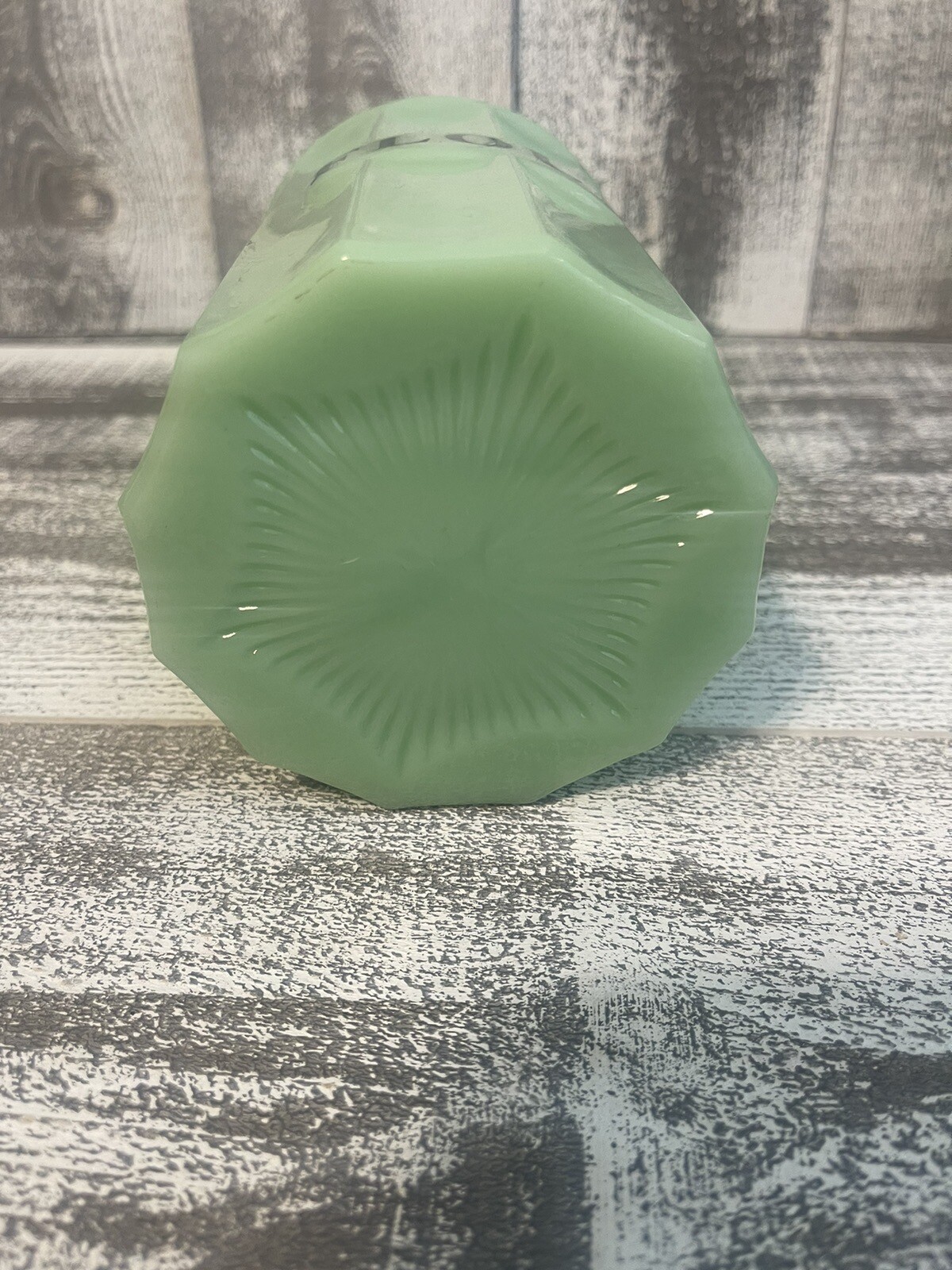 FLOUR Jadeite Green Milk Glass Canister with Lid eBay