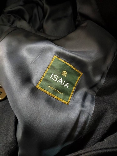 ISAIA 100% Kaschmir Herren Chesterfield Mantel Dark Navy Made in Italy Gr. IT44 - Bild 14 von 24