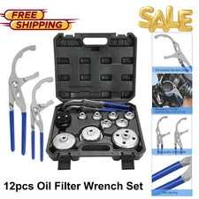 12 Piece Oil Filter Wrench Set – Adjustable Oil Filter Removal Tool Kit For Cars