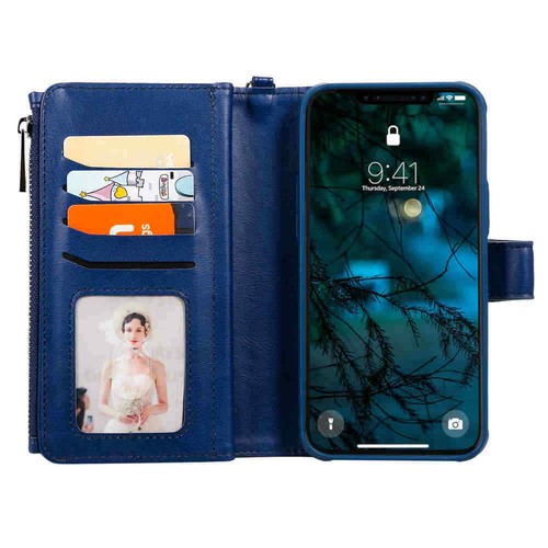For iPhone 12 11 Pro Max SE 8 7 6s Magnetic Detachable Wallet Leather Case Cover - Picture 30 of 55