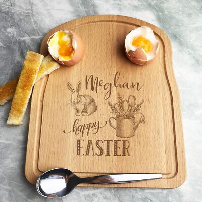Blumen Ostern Personalisiert Geschenk Brot Eier Toast Frühstück Servierbrett