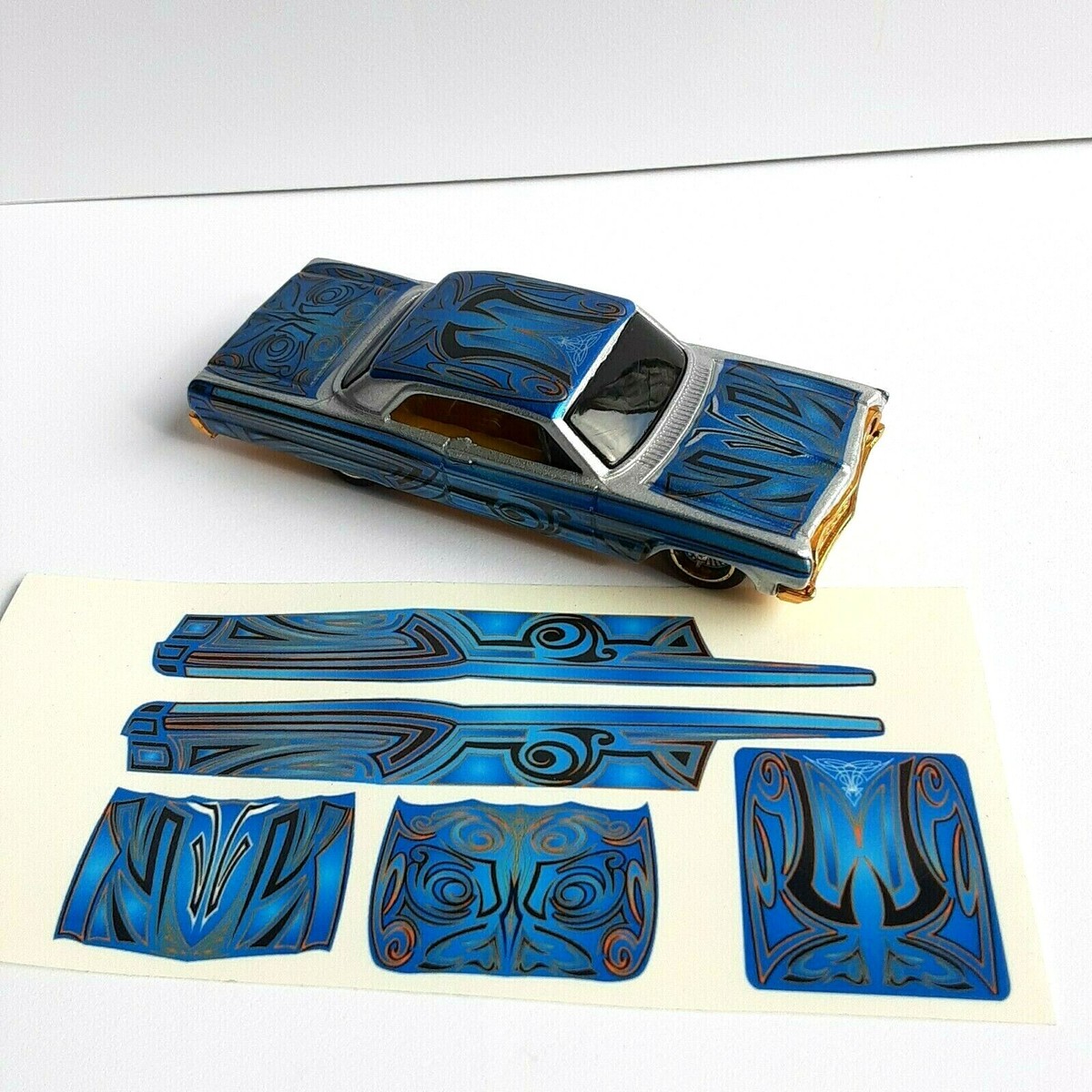 WATER SLIDE DECALS FITS ON 64 CHEVY IMPALA HOT WHEELS 1/64