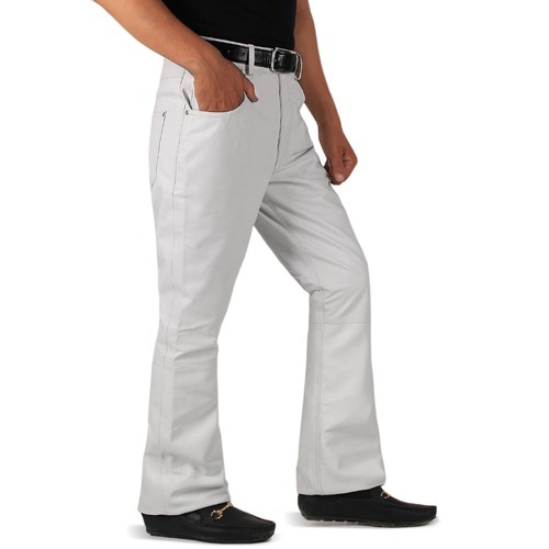 Laverapelle Men's Genuine Lambskin Leather Pants (White, 34) - 2304004
