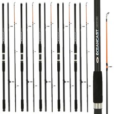 5 x 14FT OCEANCAST 3pc SEA SURF BEACH CASTER FISHING ROD CASTING WEIGHT 4-7oz