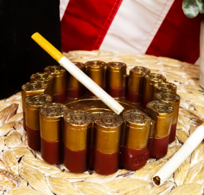shotgunning cigarette Ebros Wild Western 12 Gauge Shotgun Shell Round Cigarette Ashtray Figurine  4.5
