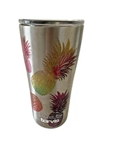 Tervis Metal Coffee Tumbler Pineapples 20 oz Insulated Water Color W/ Lid