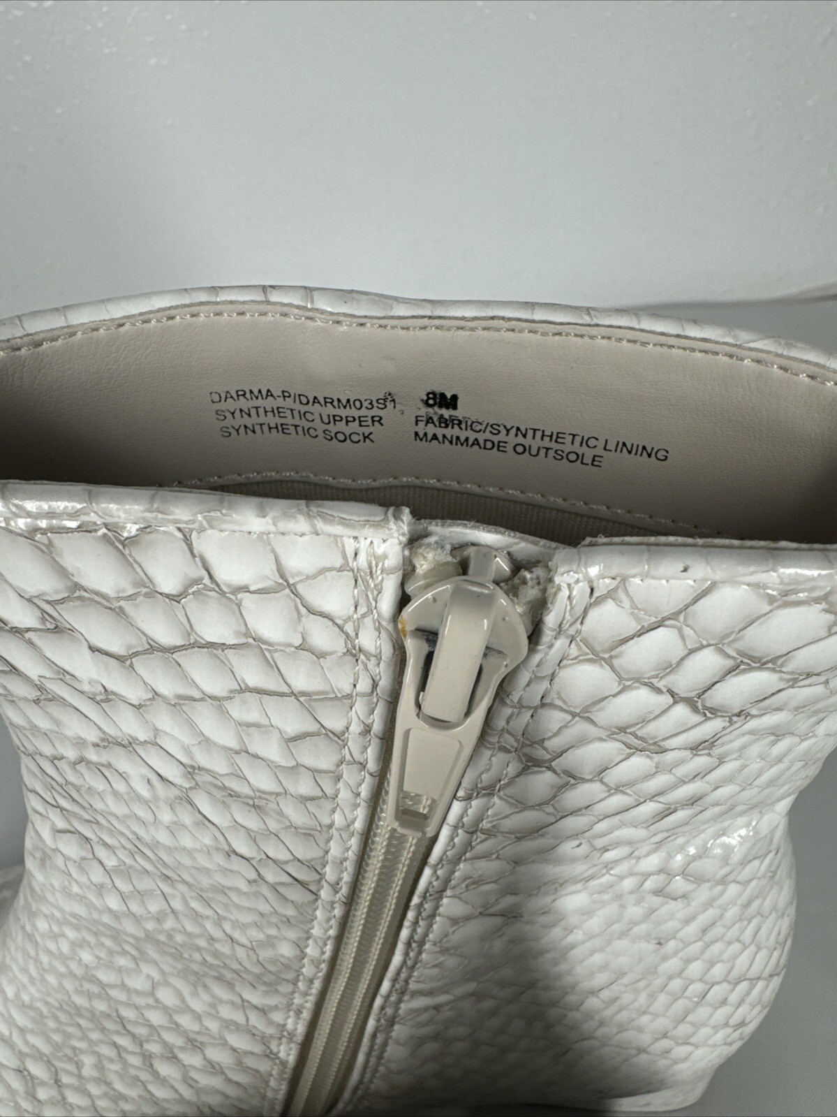 Steve Madden Darma Block Heel Bootie White Size 8 - image 6