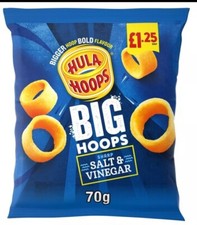 Hula Hoops Crisp Big Hoops Share Bags Full Case X 20 Sharp Salt & Vinegar £21.98