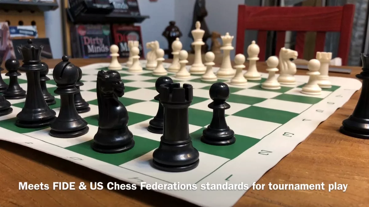 WE Games Best Value Tournament Chess Set, Plastic Pieces, Red Vinyl Board,  1 unit - City Market