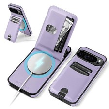 Google Pixel 9 Pro XL Magsafe Compatible Light Purple Wallet Case Card Holder