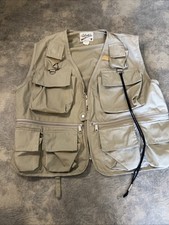 Vintage Hunting Vest Cabela's Size M Tan Ranger Utility Cargo *SEE FLAWS*
