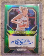 2021 Prizm Signatures LAUREN JACKSON GREEN Parallel Autogragh Auto SEATTLE Storm