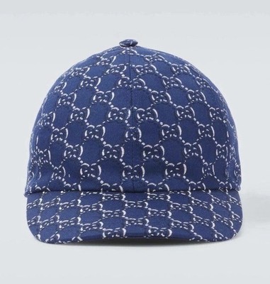 GUCCI GGパターン キャップ ネイビー S GUCCI Authentic Cotton GG Shadow Logo Baseball Cap Hat Blue Size
