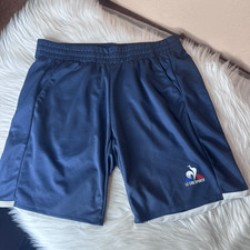 Le Coq Sportif Court 8in Shorts Dress Blues/New Optical White Size Medium