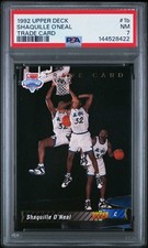 1992 UPPER DECK TRADE CARD #1B SHAQUILLE O'NEAL ROOKIE RC PSA 7