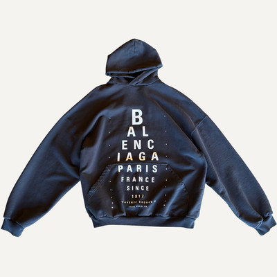 Fits Large - Balenciaga Optical Eye Chart Printed Hoodie 