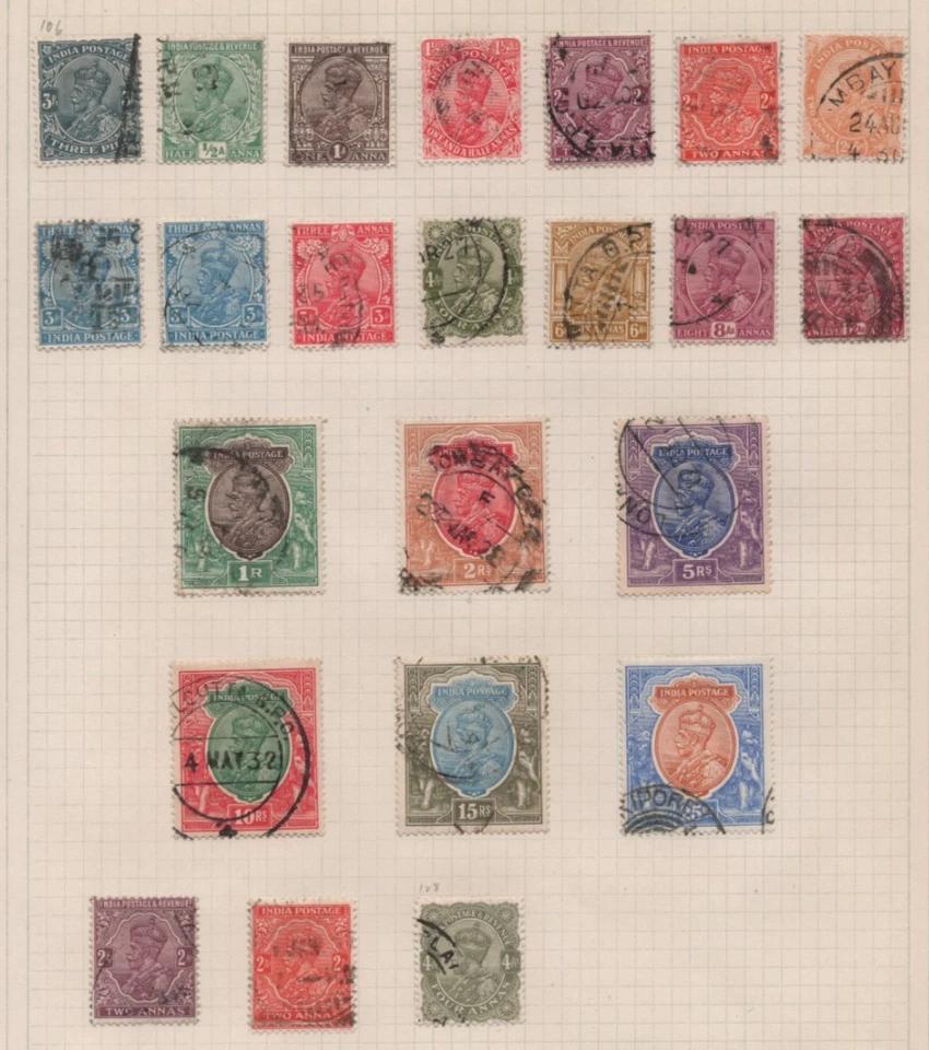 BRITISH INDIA KGV 1911-1931 COLLECTION OF 80 STAMPS MINT & USED ON PAGES - Image 2 of 4