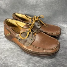 Mephisto Spinnaker Leather Boat Shoes Mens 9.5 US Brown Moc Toe Lace Up Preppy