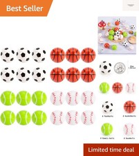 24pcs 4 Styles Bouncy Balls, Sports Rubber Balls for Kids Play Party Favors27mm