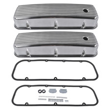 Fast 3-11/16" Tall Finned Aluminum Valve Covers Fits for Chevy Big Block 396 40