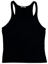 Buck Mason Women's Scoop Neck Racerback Tank Top Tee T-Shirt in Black