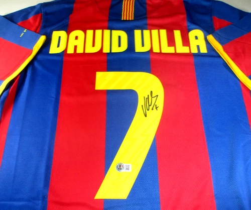 David Villa / Autographed F.C. Barcelona Nike Dri-Fit Soccer Jersey / Beckett
