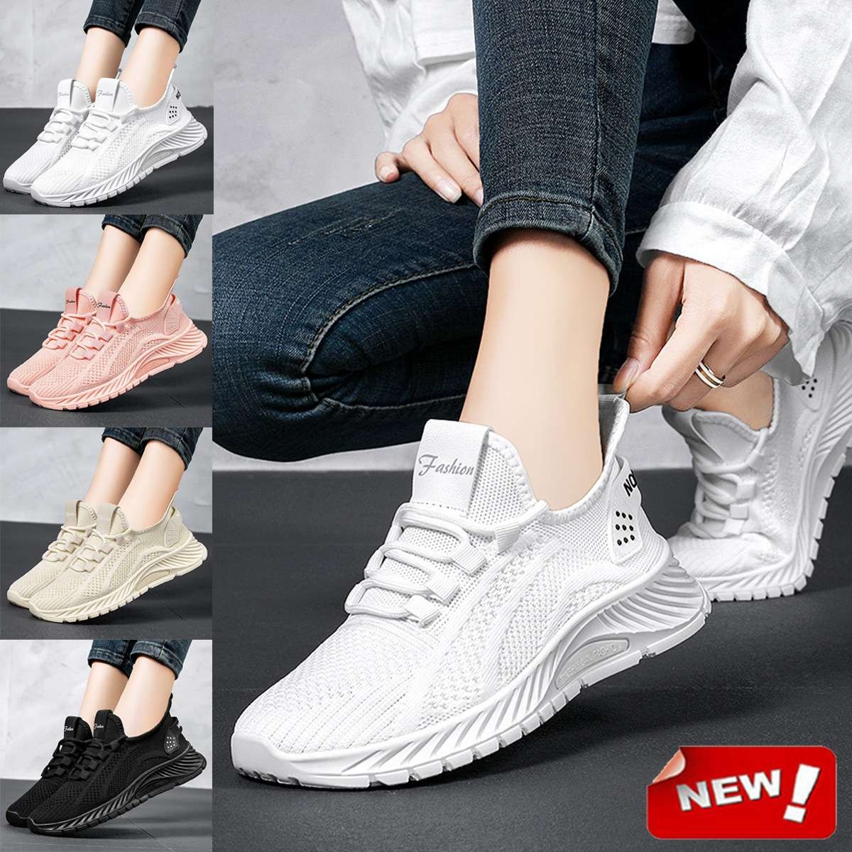 Women Walking Shoes Comfortable Gym Running Tennis Athletic Workout Sneakers-image