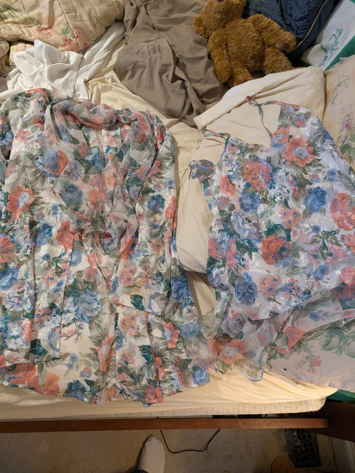 Vintage 1980s Victoria's Secret Floral Lingerie S… - image 1