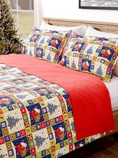 Quilt Set Full/Queen Size - Christmas Quilts - 3 Piece Lightweight Comforter
