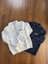Set of 2 Vineyard Vines Boys Shep Shirt 1/4 Zip Sweatshirt Navy and Grey Size 7