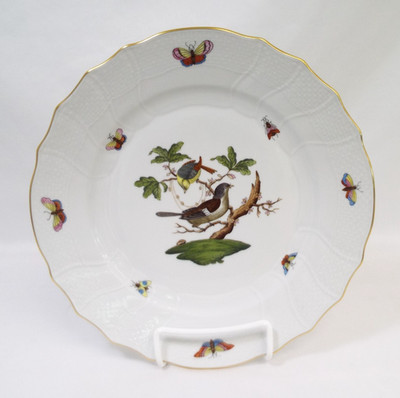 Herend ROTHSCHILD BIRD Dinner Plate PERFECT Jewelry 1524 RO Motif 1 B Butterfly