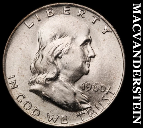 1960-D Silver Franklin Half Dollar - Ch Gem Brilliant Unc++++  Lustrous  #G9010