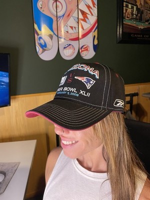 NY Giants vs Patriots 2008 Super Bowl Both Team Hat Arizona Black