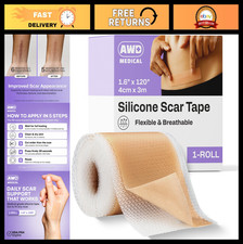 Medical-Grade Silicone Scar Tape 1.6" x 120" - Cut-to-Fit for C-Section, Keloid