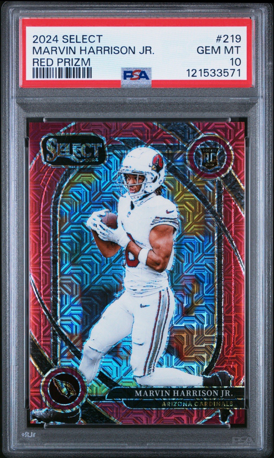 2024 Select Football Marvin Harrison Jr Club Level Red Mojo Prizm 34/49 #219