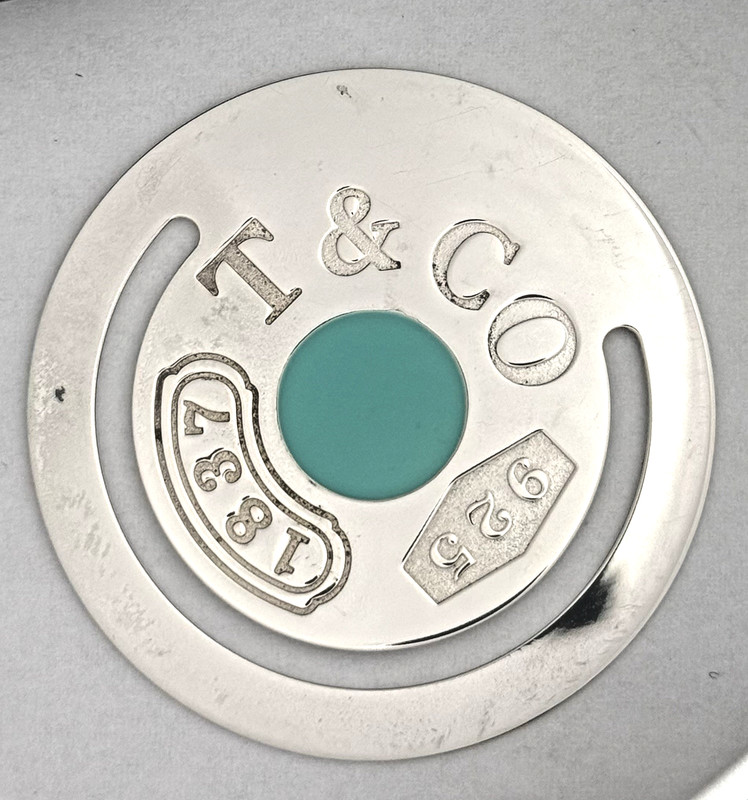 Tiffany & Co. Sterling Silver Bookmark with Tiffany Blue Enamel Dot