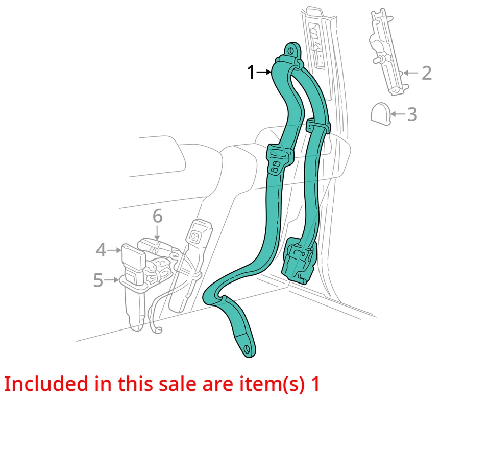 Seat Belt Front Bench Seat 40/20/40 Fits 02-04 LINCOLN & TOWN CAR 2046603 Foto 3 de 4