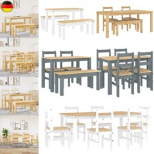3-7 tlg. Essgruppe Set Tischgruppe Esstisch Tisch mit Stuhl / Bank Massivholz DE