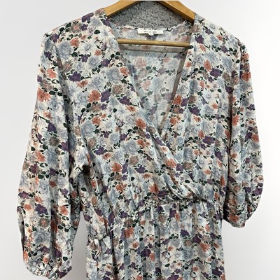 Abel The Label - Women's Size XL - Dusty Floral Boho 3/4 Sleeve Layer Maxi Dress